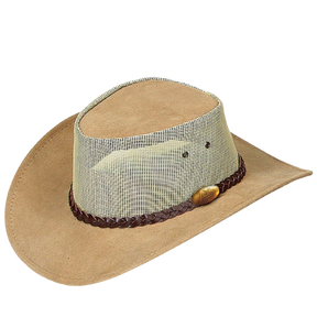 Jacaru 1019 Summer Breeze Squashy Suede Leather Hat - Wide Brim Outback Hat