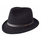 Jacaru 1848 Wool Trilby Hat - Black (100% Australian Wool Fedora)