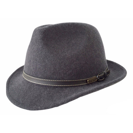 JACARU Australian Wool Hat Trilby Fedora 100% WOOL Crushable Travel Genuine 1848 - Sand/Light Grey
