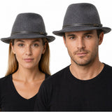 Jacaru 1848 Wool Trilby Hat - Charcoal (100% Australian Wool Fedora)