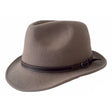 Jacaru 1848 Wool Trilby Hat - Sand/Light Grey (100% Australian Wool Fedora)
