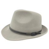 Jacaru 1848 Wool Trilby Hat - Stone (100% Australian Wool Fedora)