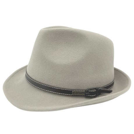 Jacaru 1848 Wool Trilby Hat - Stone (100% Australian Wool Fedora)