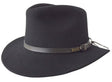 Jacaru 1849 Wool Traveller Hat - Black (100% Australian Wool Crushable Fedora)