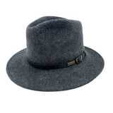 JACARU Australian Wool Hat Trilby Fedora 100% WOOL Crushable Travel Genuine 1849 - Dark Grey - Medium (56-57cm)
