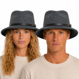 Jacaru 1849 Wool Traveller Hat - Dark Grey (100% Australian Wool Crushable Fedora)