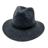 Jacaru 1849 Wool Traveller Hat - Dark Grey (100% Australian Wool Crushable Fedora)