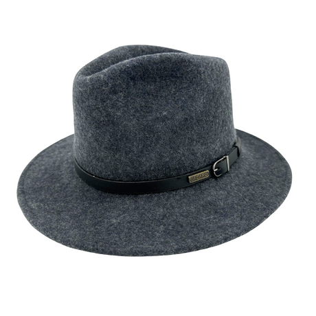 JACARU Australian Wool Hat Trilby Fedora 100% WOOL Crushable Travel Genuine 1849 - Black