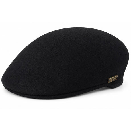 Jacaru Aston 1850 Mens 100% Wool Felt Ivy Cap - Black (Waterproof Flat/Driver Hat)