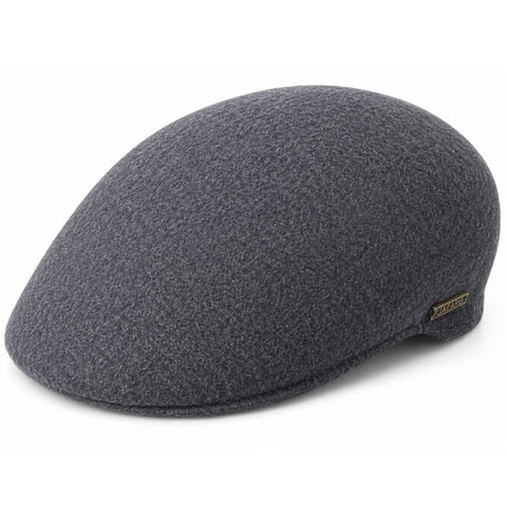 Jacaru Aston 1850 Mens 100% Wool Felt Ivy Cap - Charcoal (Waterproof Flat/Driver Hat)