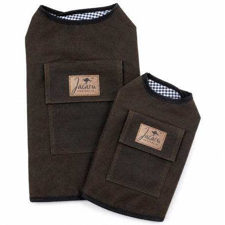 Jacaru Dog  Oilskin Wax Cotton Jacket - Fully Lined Windbreaker (Winter Coat)
