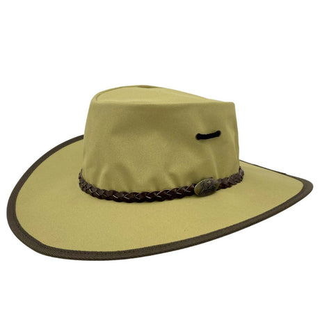 JACARU Full Canvas Parks Explorer Sun Hat Water Resistant Wide Brim Work Toggle - Brown