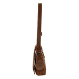 Jack's Inn Blackthorne Brown Crazy Horse Leather Crossbody Bag in Cognac