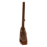 Jack's Inn Premium Blackthorne Crazy Horse Leather Crossbody Bag Vintage in Cognac