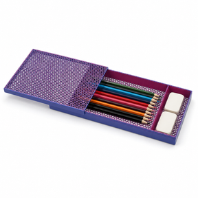 Honeycomb Slide Lid Pencil Case and Desk Drawer Organiser (24x12cm)