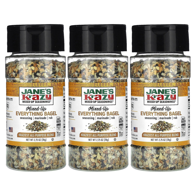 3x Jane's Krazy Mixed up Everything Bagel Seasoning Pack (78g)