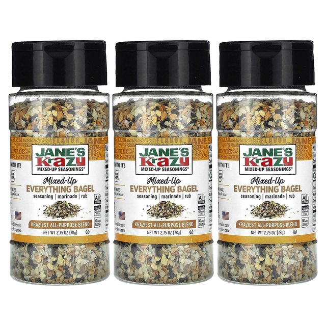 3x Jane's Krazy Mixed up Everything Bagel Seasoning Pack (78g)