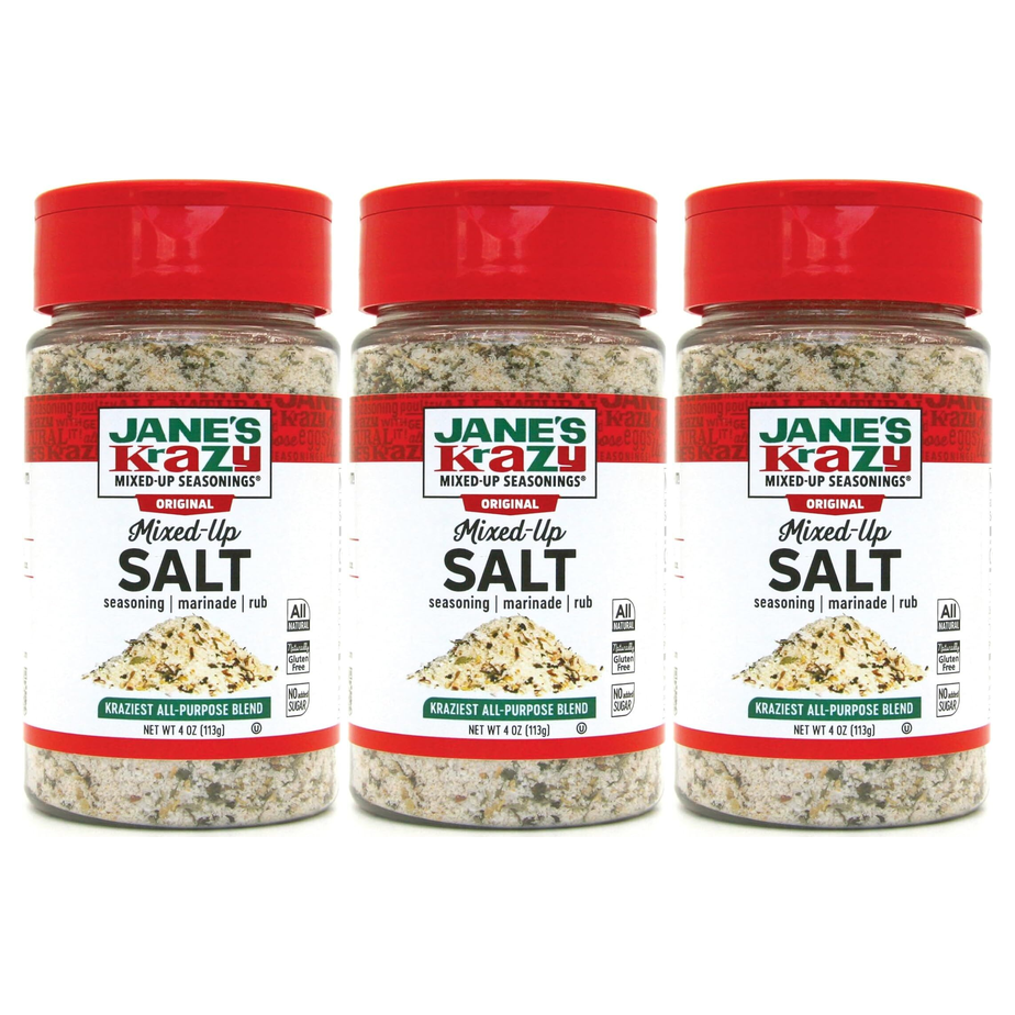 3x Jane's Krazy Mixed Up Salt Seasoning Marinade Rub Pack (113g)