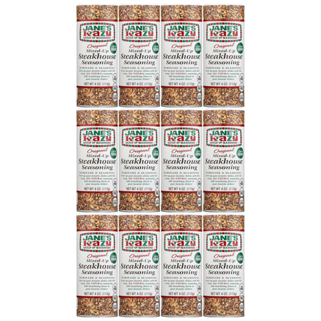 12x Jane's Krazy Original Mixed-Up Steakhouse Seasoning Marinade Rub Bulk Pack (113g)