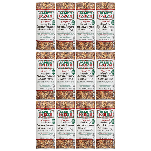 12x Jane's Krazy Original Mixed-Up Steakhouse Seasoning Marinade Rub Bulk Pack (113g)
