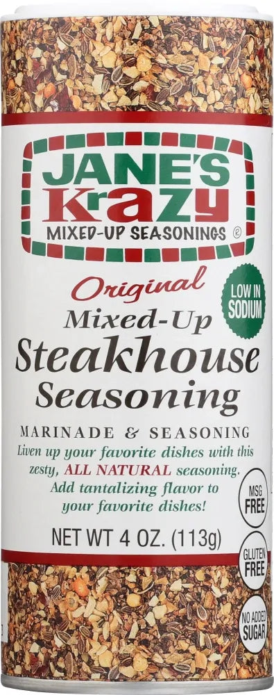 12x Jane's Krazy Original Mixed-Up Steakhouse Seasoning Marinade Rub Bulk Pack (113g)