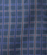 Mens 100% Cotton Button Up Short Sleeve Shirt in Navy Check
