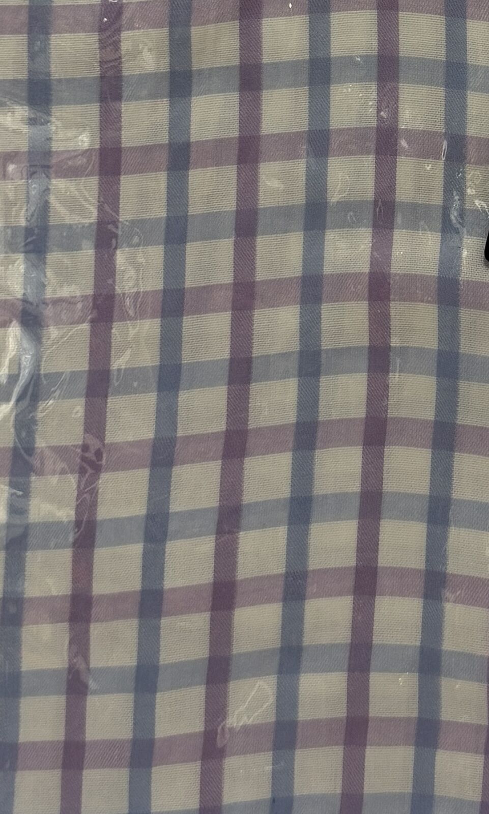 Mens 100% Cotton Button Up Short Sleeve Shirt in Purple/White/Blue Check