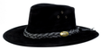 Jacaru 1007 Wallaroo Suede Leather Outback Wide Brim Hat - Black