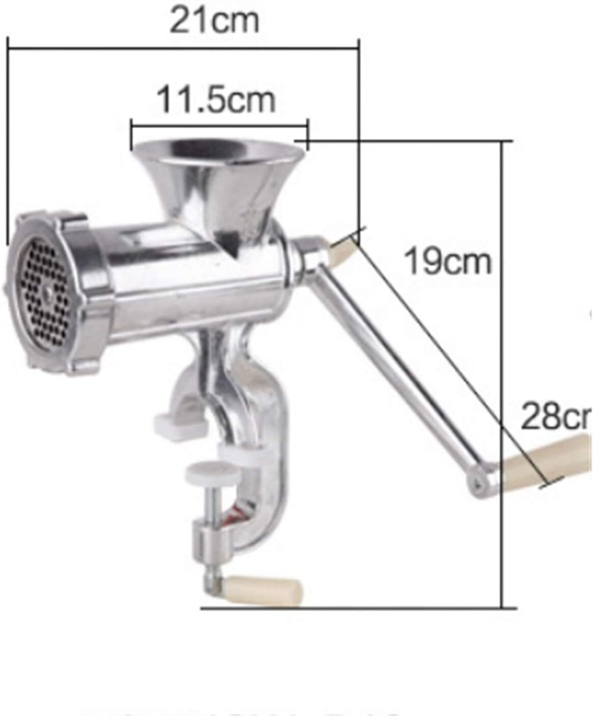 Mincer Meat Grinder Multi Function Manual Aluminum Alloy in Silver