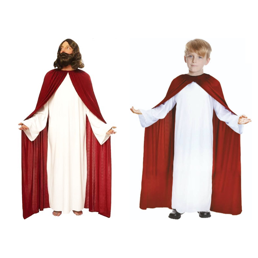 Jesus Holy Robe Family Costume Set - Mens & Boys Religious Halloween Fancy Dress