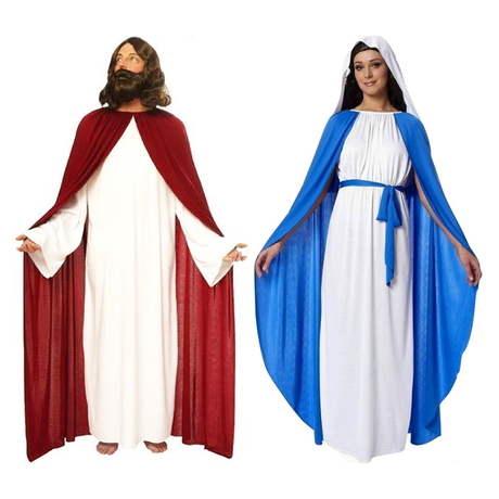 Virgin Mary & Jesus Couples Costume Set - His & Hers Religious Halloween Fancy Dress