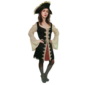 Womens Deluxe Pirate Costume - (Halloween & Fancy Dress)