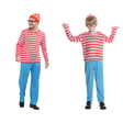 Red & White Stripe Family Costume Set - Mens & Boys Storybook Halloween Fancy Dress