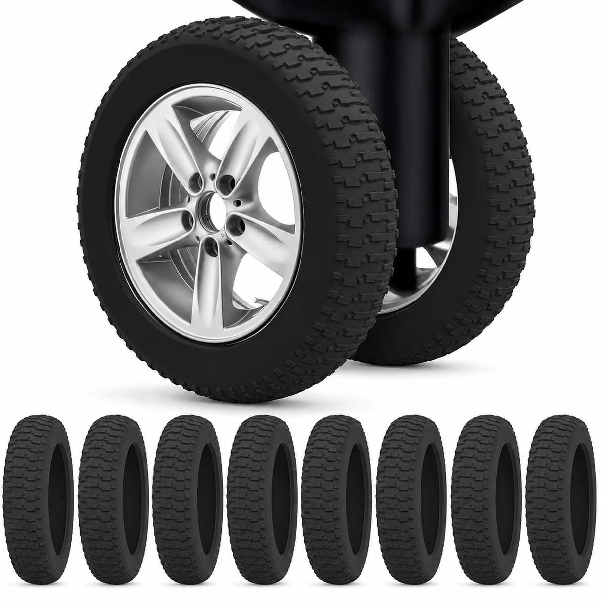 8x Suitcase Luggage Wheel Silicone Covers Protection Covers for Travel