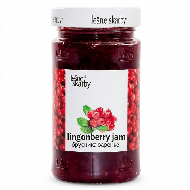 320g Lingonberry (Brusnika) Jam Spread in Glass Jar - Product of Poland