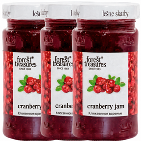 3x 320g Cranberry Jam - Polish Fruit Spread in Glass Jar (Product of Poland)