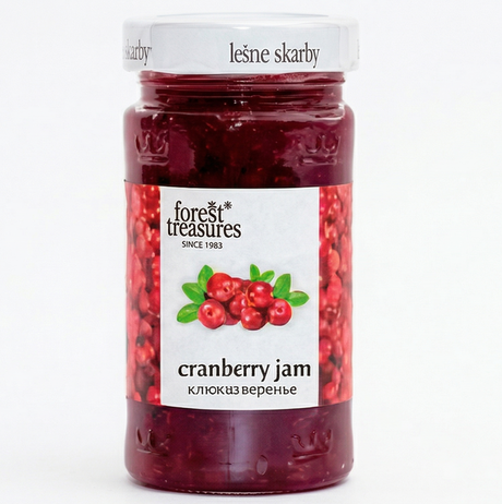 3x 320g Cranberry Jam - Polish Fruit Spread in Glass Jar (Product of Poland)