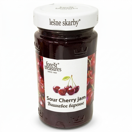 320g Sour Cherry Jam Spread in Glass Jar Polish Fruit - Product of Poland