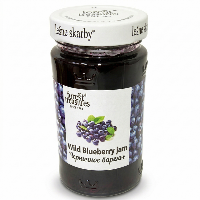 320g Wild Blueberry Jam Spread in Glass Jar - Product of Poland