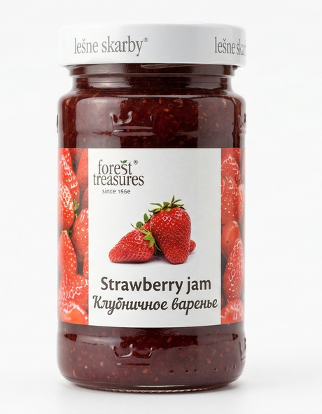 320g Strawberry Jam Spread in Glass Jar - Product of Poland