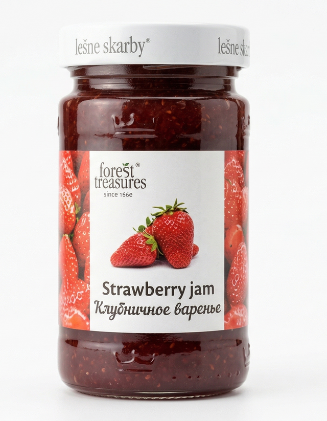 320g Strawberry Jam Spread in Glass Jar - Product of Poland