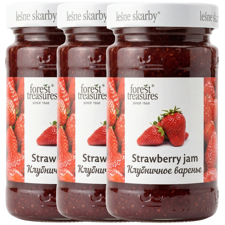 3x 320g Strawberry Jam - Polish Fruit Spread in Glass Jar (Product of Poland)