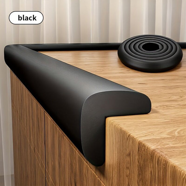 2 Metre Bumper Strip Table Edge Corner Protector Kids Safety Foam Rubber Safety in Black