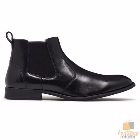 JULIUS MARLOW Harry Leather Boots Mens Slip On Dress Work Chelsea Shoes - Black - 10 UK