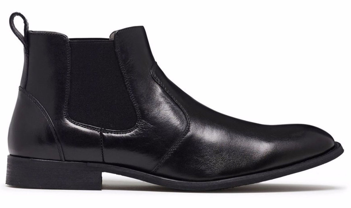JULIUS MARLOW Harry Leather Boots Mens Slip On Dress Work Chelsea Shoes - Black - 8 UK