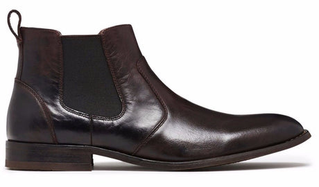 JULIUS MARLOW Harry Leather Boots Mens Slip On Dress Work Chelsea Shoes - Brown Oily - 7 UK