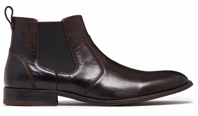 JULIUS MARLOW Harry Leather Boots Mens Slip On Dress Work Chelsea Shoes - Brown Oily - 13 UK