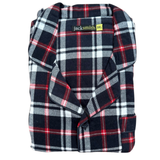 Mens Flannelette Pyjama Set - Red/Black/White Check (100% Cotton Two-Piece Soft PJs)