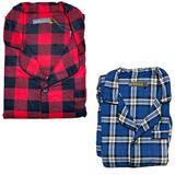 Mens Flannelette Pyjama Set Sleepwear Soft 100% Cotton PJs Two Piece Pajamas - Red