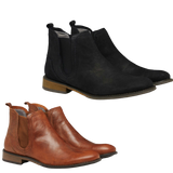 JULIUS MARLOW Abort Leather Boots Slip On Dress Work Formal Casual Shoes Chelsea - Black